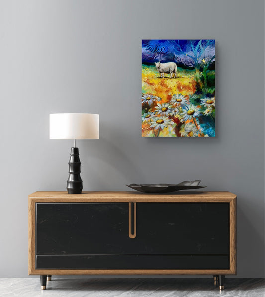 Douce nuit d'été | Techniques mixtes 16"x12"