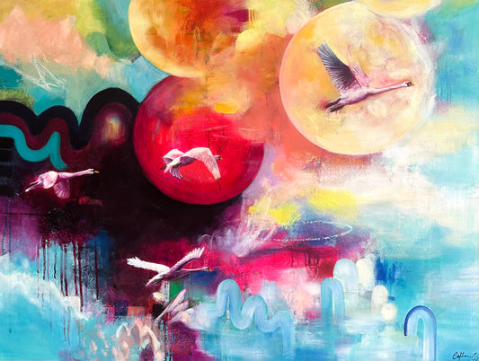 Rose des vents | Techniques mixtes et huile 30"x40"