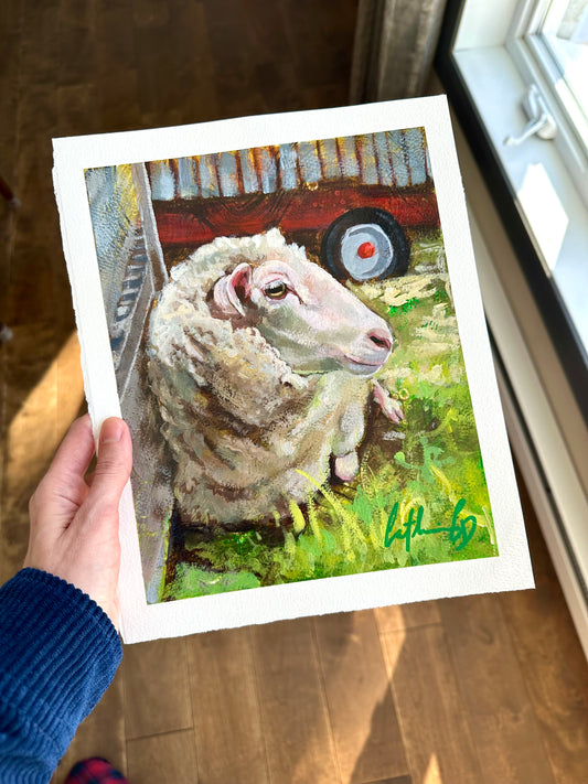 Portrait #3 de Cécile | Acrylique sur papier 10 x 8