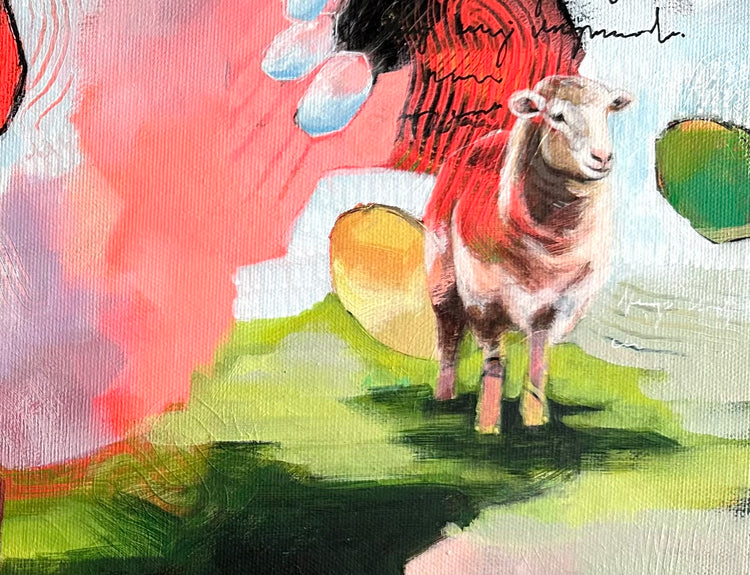 Âmes au pâturage | Acrylique 8x16