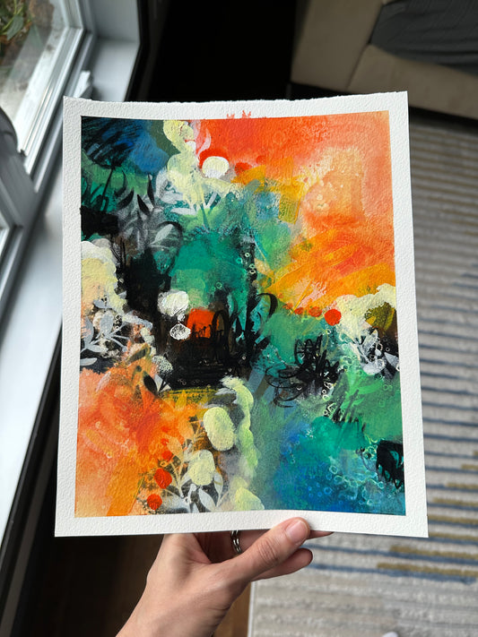 Étude # 17 | techniques mixtes sur papier 10 x 8