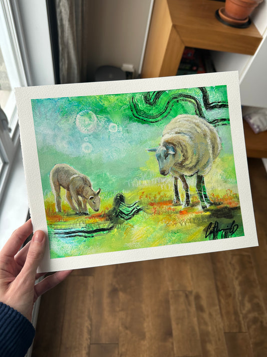 Bienveillance | techniques mixtes sur papier 8 x 10