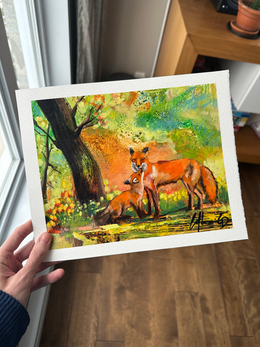 Tendresse | techniques mixtes sur papier 8 x 10