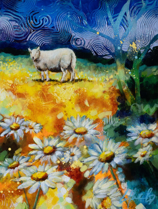 Douce nuit d'été | Techniques mixtes 16"x12"