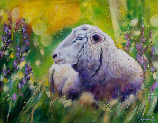 Portrait #2 de Cécile | Techniques mixtes et huile 14"x18"