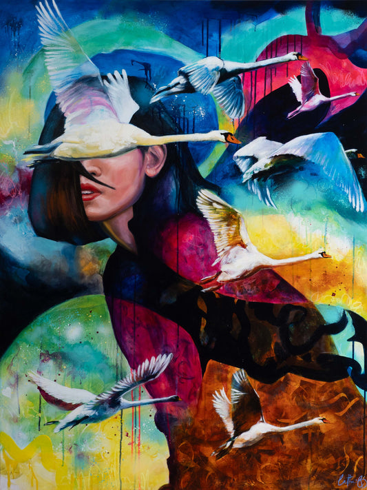 Retrouver les siens | Techniques mixtes et huile 48"x36"