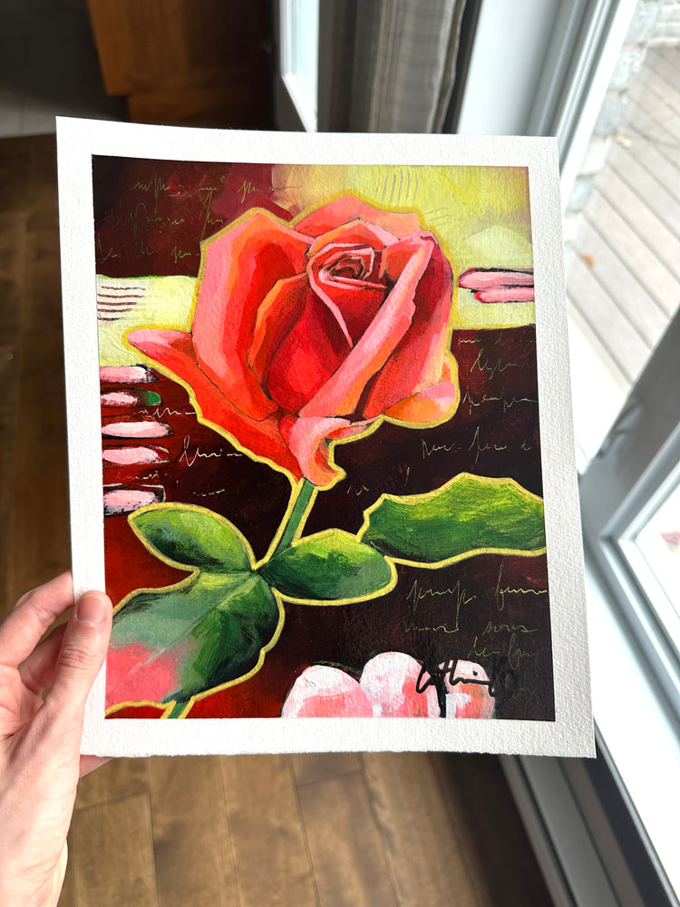 Rose #5 | Acrylique sur papier 10 x 8