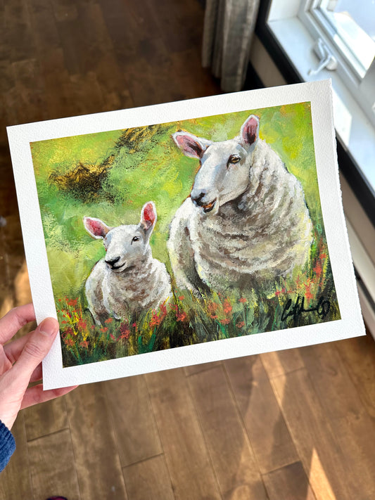 Lien doux | Acrylique sur papier 8 x 10