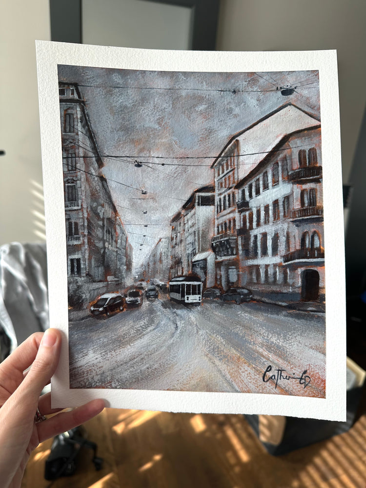 Milan | Acrylique sur papier 10 x 8