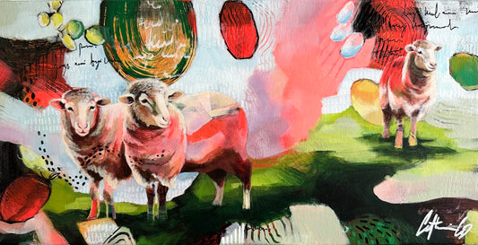Âmes au pâturage | Acrylique 8x16