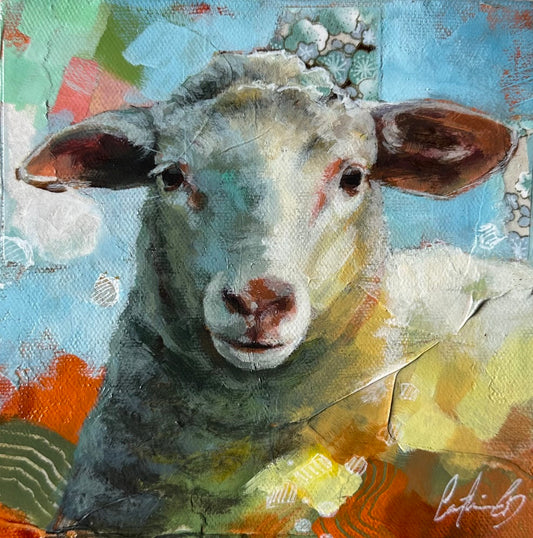 Doux comme un agneau | Techniques mixte 6 x 6