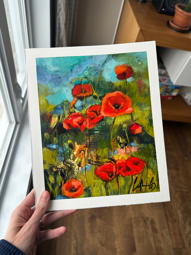 Rouge tendre | techniques mixtes sur papier 10 x 8