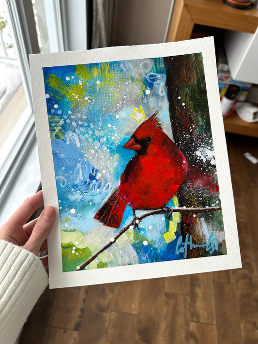 Doux présage | techniques mixtes sur papier 10 x 8