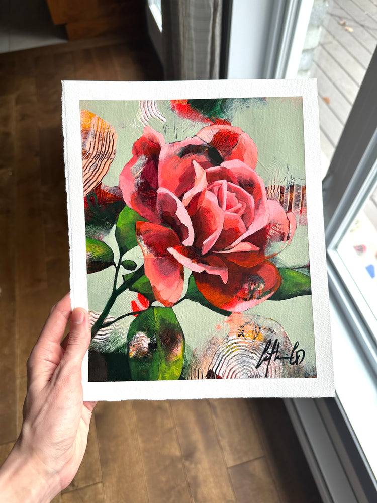 Rose #1 | Acrylique sur papier 10 x 8