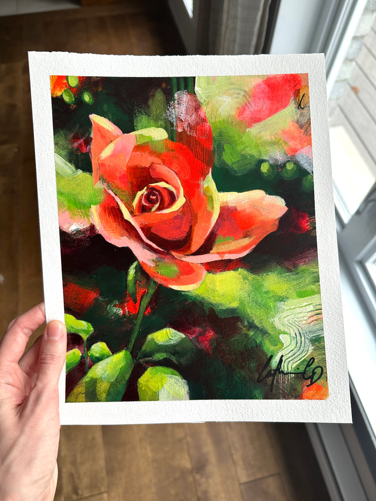 Rose #2 | Acrylique sur papier 10 x 8